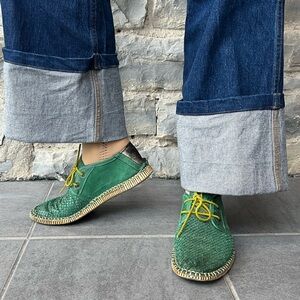 A.S.98 Green Lace-Up Shoes